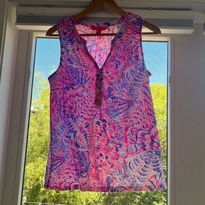 Lilly Pulitzer Like New Essie Tank Top Pink and Purple Size L